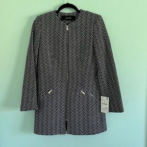 Zara London Navy & White Tweed Jacket Brand new Tags Medium